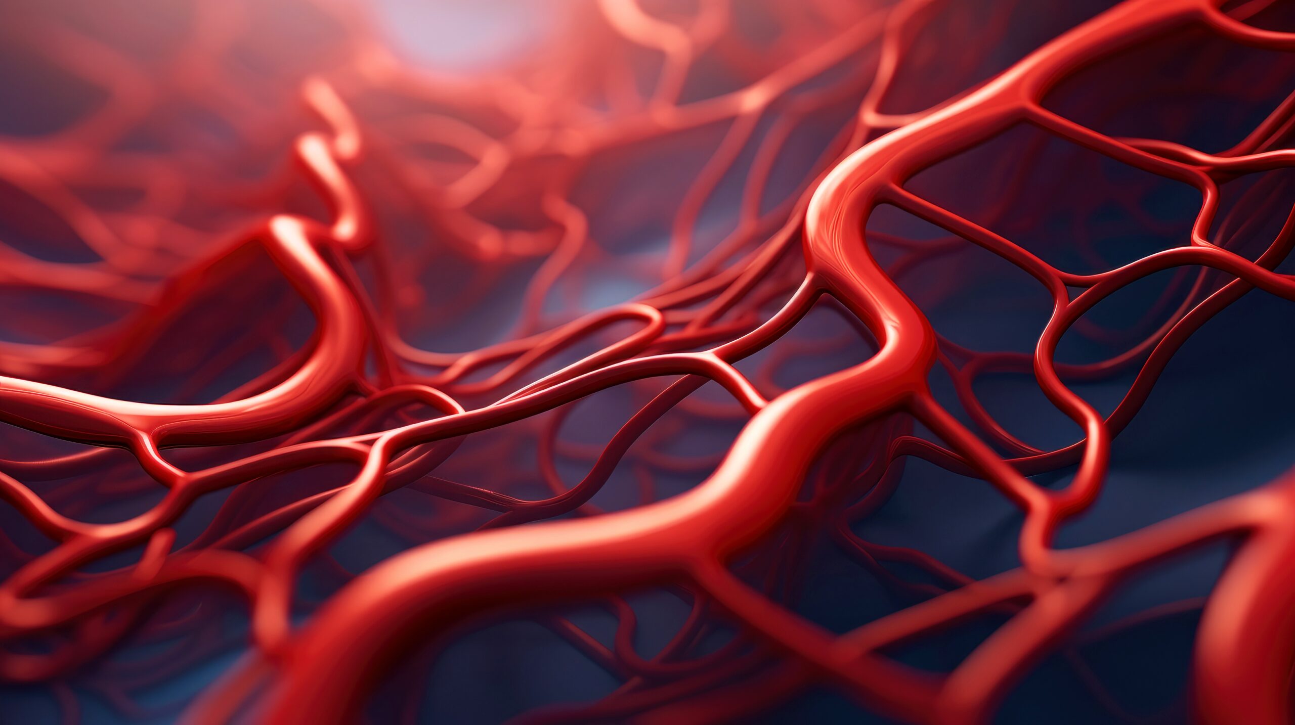 3D illustration mockup of the human organ systems, circulatory, digestive, red and white bloodcells wtih blurred backgroun. Medical education concept, Generative AI illustration